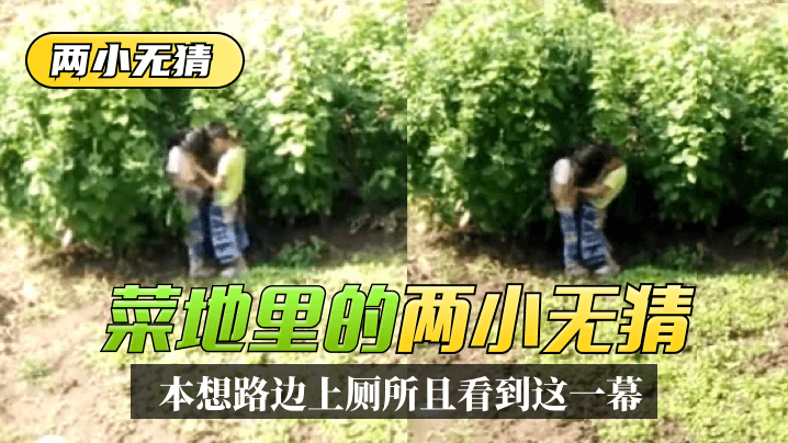 网曝-【两小无猜】本想路边上厕所，没想到一抬头菜地里看到这一幕